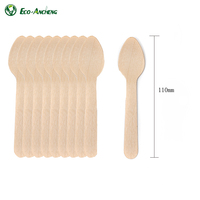 Papier jetable écologique enveloppé ou mini cuillère à crème glacée en bois en vrac