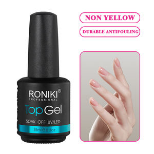 RONIKI <span class=keywords><strong>meilleur</strong></span> gel uv pour ongles en vrac en gros de marque privée <span class=keywords><strong>antifouling</strong></span> non jaune durable couche de finition pour ongles sans essuyage - Product Image 2