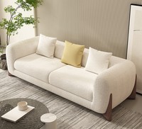 Ensemble de canapés et fauteuils d'appoint en velours, design nordique italien moderne, pour salon et projets hôteliers, incluant un canapé simple bouclé