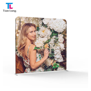 Trade Show Tension Fabric Displays <b>Stands</b> Double Sided Printing Portable Advertising Curved Shape <b>Backdrops</b> with LED Light - Product Image 6