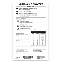 Toptan Özel Tasarım Desenli Anında Kazanan Çizmeli Loto Biletleri Kartı Milyoner Sıcak Baskılı
