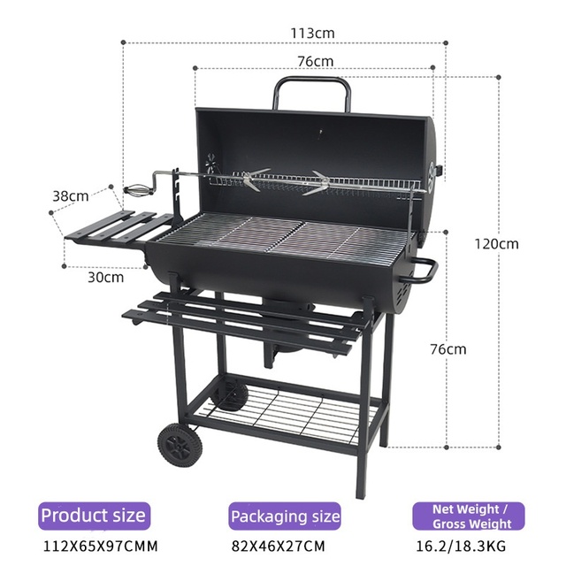 Wholesale Commercial Vertical Meat Backyard Twins Offset Charcoal Smoker Stainless Steel BBQ Grill