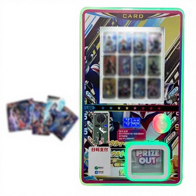 Sq Arcade Coin Operated Card Twist Game Machine Automatic Small Card Dispenser Toy Gift Capsule Vending Machine English