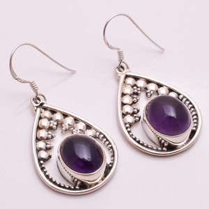 Pendientes de aro de piedra lunar arcoíris de Plata de Ley 925 fina hechos a mano, regalo de boda étnico, joyería de alta calidad - Product Image 5