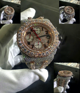 Hip Hop VVS1 Color Moissanite White Gold <b>Diamond</b> Stainless Steel Case Men's <b>Watch</b> 10 Bar Water Resistance Bracelet Clasp - Product Image 1