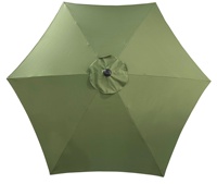 Parapluie de patio anti-vent de 2.7 m avec manivelle et inclinaison en tissu d'auvent de bonne qualité vert
