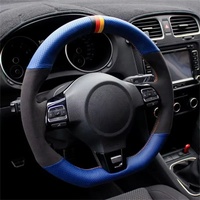 Housse de volant en cuir véritable personnalisée pour Volkswagen Golf 6 Mk6 VW Polo Sagitar Bora Santana Jetta MK5 Intérieur de voiture