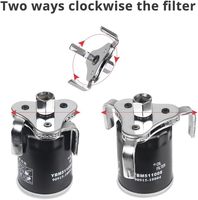 Clé de démontage de filtre à huile à double entraînement en acier à haute teneur en carbone, 3 mâchoires, 2 voies, outils de réparation automobile