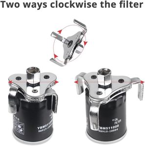 Llave de Extracción de Filtro de Combustible de Acero de Alto Carbono de Doble Accionamiento, 3 Mordazas, 2 Vías, Herramientas de Reparación Automotriz - Product Image 4