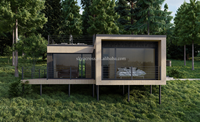 Petite maison en verre modulaire de style moderne de luxe entièrement personnalisée Maison préfabriquée en conteneur Petites maisons Cabane de bâtiments de jardin