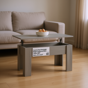Tavolino da caffè moderno allungabile in legno ingegnerizzato Sonoma Grey 39,8 x 19,3 x 20,5 pollici - Product Image 2