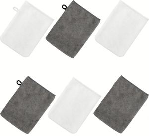 Gants de toilette et démaquillants réutilisables en polyester tissé à carreaux, style européen, antimicrobiens, doux, pour le corps et le visage, pour spa à domicile - Product Image 1