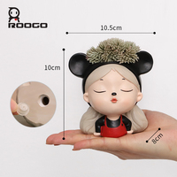 Roogo mignon Design vitalité fille résine bonsaï maison et jardin décoration Pots de fleurs belle fille succulente planteur