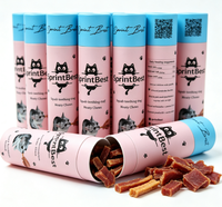Emballage en tube de papier de qualité alimentaire avec logo personnalisé, recyclable, pour bâtonnets pour chats, friandises lyophilisées pour animaux de compagnie, friandises à mâcher pour chiens