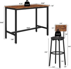 Ensemble <span class=keywords><strong>de</strong></span> table <span class=keywords><strong>de</strong></span> <span class=keywords><strong>bar</strong></span> avec <span class=keywords><strong>4</strong></span> tabourets <span class=keywords><strong>de</strong></span> <span class=keywords><strong>bar</strong></span> ronds, table <span class=keywords><strong>de</strong></span> <span class=keywords><strong>bar</strong></span> moderne et tabourets, ensemble <span class=keywords><strong>de</strong></span> salle à manger <span class=keywords><strong>de</strong></span> comptoir, table <span class=keywords><strong>de</strong></span> cuisine et chaises pour <span class=keywords><strong>4</strong></span> - Product Image 4