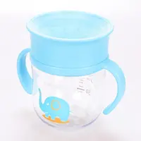 Taza de bebé libre de BPA 360, botella de tritán, válvula de silicona, 360 grados, taza de entrenamiento para bebé