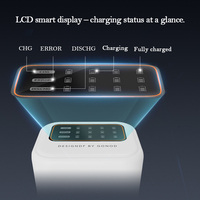Chargeur de piles AA AAA 12 canaux avec écran LCD intégré, éclairage LED, entrée Type-C 5V/3A, sortie avec protection contre les surcharges