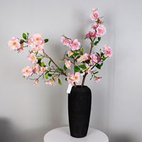 Bunga Mawar Buatan Musim Semi, Ranting Bunga Grosir, Bahan Floral untuk Dekorasi Unit Model Hotel