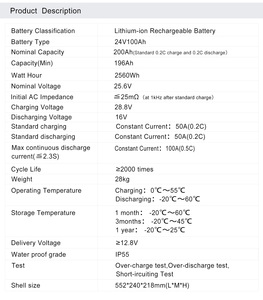Tipsun Lifepo4 24V 100ah Giá Cả Cạnh Tranh Và Pin Sạc <span class=keywords><strong>Lithium-Ion</strong></span> Phosphate 24V 100ah Dung Lượng Lớn - Product Image 3