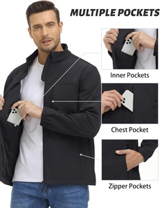 ใหม่OEMผู้ชายSoftshell Jacketออกแบบที่กําหนดเองฤดูหนาวทํางานสวมใส่Windproofขนแกะกันน้ําเรียงรายZip Up Soft Shellแจ็คเก็ตUnisex