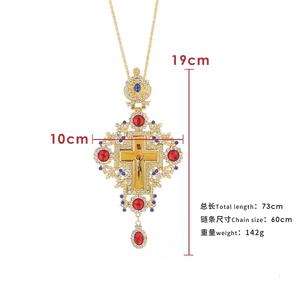 Collana croce ortodossa gesù crocifx pendenti chiesa religiosa regalo preghiera cattolica Decor gioielli <span class=keywords><strong>icona</strong></span> per donna uomo - Product Image 2