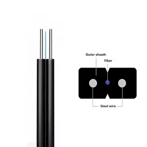 FTTH Fiber Optical Cable Single Mode 9/125 1 Core GJXH Fiber Optic Drop Cable