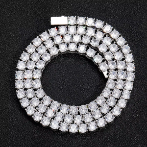 Chaîne Tennis Micro Pavé en Zircon Cubique 5A 3mm 4mm 5mm 6mm, Collier CZ Iced Out Bling Hip Hop pour Femmes et Hommes - Product Image 1