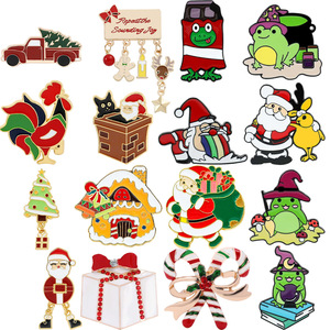 Placa Clásica <span class=keywords><strong>de</strong></span> Aleación Navideña con Santa Claus, Árbol <span class=keywords><strong>de</strong></span> Navidad y <span class=keywords><strong>Muñeco</strong></span> <span class=keywords><strong>de</strong></span> <span class=keywords><strong>Nieve</strong></span>, Insignia Metálica Fundida a Presión, Galvanizada e Impresa Digitalmente - Product Image 5