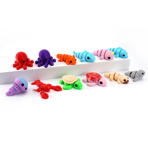 Figurines articulées imprimées en 3D de la série Animaux Mignons, en plastique, représentant <span class=keywords><strong>des</strong></span> animaux marins, pour micro-paysages DIY, décoration d'intérieur populaire pour Frozen - Product Image 1