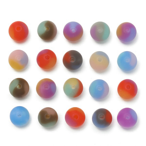 Resin Iridescent Gradient Beads Round Acrylic Loose Beads For DIY Jewelry Making <b>Bracelets</b> Necklaces <b>Stringing</b> Accessories - Product Image 5