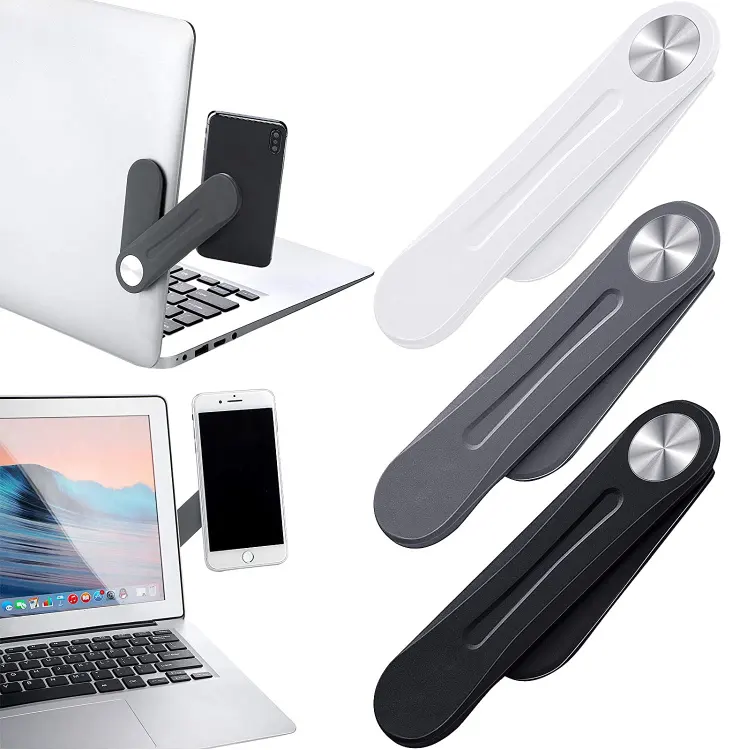 Charmount क्लिप पर मॉनिटर लैपटॉप फोन धारक चुंबकीय लैपटॉप साइड माउंट क्लिप सेलफोन धारक फोन धारक लैपटॉप