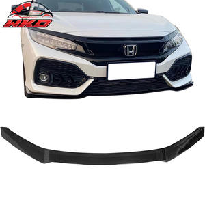 Pour Honda Civic 2017-2021 Hatchback & Si, lèvre de pare-chocs avant style HFP, noir brillant, kit carrosserie de haute qualité 3 pièces - Product Image 2
