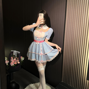 Alice Dream Femme Sexy Noir & Blanc <span class=keywords><strong>Sissy</strong></span> <span class=keywords><strong>Maid</strong></span> Lolita Cosplay Costume Anime Outfit avec Tablier Robe & Cosplay Party Dress - Product Image 1