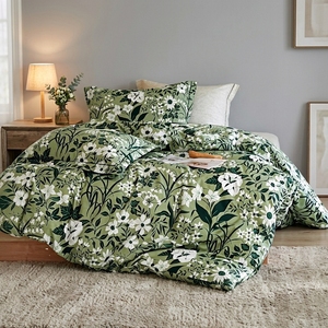 Juego de Edredón de 3 Piezas de Algodón 100% Hipoalergénico, Suave y Acogedor, para Dormitorio Familiar - Product Image 1
