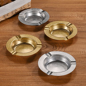 Zilver verguld rookasbak vintage luxe stijl lasergegraveerd reliëf LOGO op maat gemaakte metalen sigarenasbak met LOGO - Product Image 2