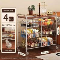 Chariot de rangement multifonctionnel à 4 niveaux en double maille, étanche, pour cuisine et épices – Offre Spéciale