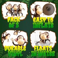 Jouet singe gonflable en PVC épais pour fête sur le thème de la jungle, décoration de maison pour enfants