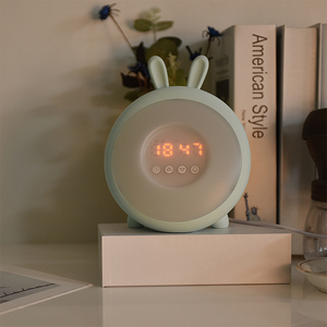 USB sạc di động Bunny LED đồng hồ báo thức ánh sáng ban đêm 8 màu sắc thay đổi cho phòng ngủ mới - Product Image 4