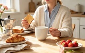 Mug à café en céramique HARVIT classique avec motif en relief « Une tasse de bonheur », portable/réutilisable - Product Image 2
