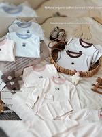 Conjunto de Ropa de Dormir de Terciopelo para Niños, Personalizado, Cintura Alta, Protección Abdominal, Algodón de Color, Ropa para el Hogar