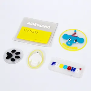 Accept Sample Custom Made 3D Embossed Soft Rubber Badges Silicone Patch with Heat Transfer Logo
