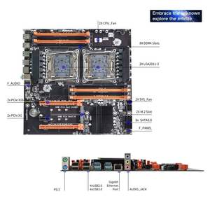 PANDL Новый X99-2D41 E-ATX 8X DDR4 ECC RAM комплект системной платы Intel Dual Xeon E5 2686 V4 X99 материнская плата Dual Cpu Combo Xeon X99 комплект - Product Image 5
