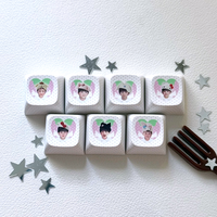 Capuchons de touches de clavier personnalisés DIY, boutons anti-stress, porte-clés vierges, capuchons de touches mignons imprimés avec logo anime, capuchons de touches de clavier mécanique, porte-clés