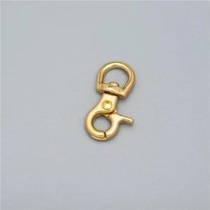 <span class=keywords><strong>Mousqueton</strong></span> en laiton massif durable et écologique, réglable, rotatif, avec clip de sécurité, pour accessoires de harnais et sacs - Product Image 2