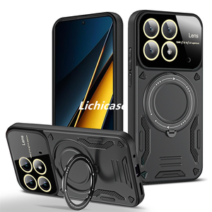 Lichicase Đa Màu Từ Tính Không Dây Sạc 360 ° Xoay Đứng Bumper Trường Hợp Cho Redmi Turbo 4 Pro Điện Thoại Trường Hợp - Product Image 1