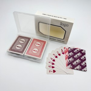 Baraja <span class=keywords><strong>de</strong></span> Cartas <span class=keywords><strong>de</strong></span> PVC Premium <span class=keywords><strong>de</strong></span> 2 Mazos, Caja <span class=keywords><strong>de</strong></span> Plástico, Logotipo Personalizado, Impermeable, Envío Rápido DDP a Latinoamérica, Venta al Por Mayor - Product Image 4