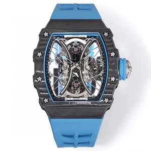 Montre Tourbillon en Fibre de Carbone 53-01 Style Polo Verre Saphir Vis en Titane Luxe Sport Édition Limitée Alarme Caoutchouc - Product Image 1