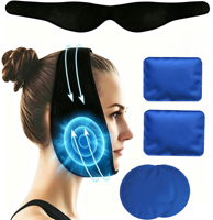 Bandeau de compression de glace pour le visage avec packs de gel réutilisables pour thérapie chaude et froide, soulagement des douleurs post-chirurgie des dents de sagesse et du TMJ, et réduction des gonflements faciaux