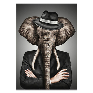 Póster abstracto de Animal para decoración de entrada, pintura en lienzo con estampado de elefante, León, <span class=keywords><strong>cebra</strong></span>, para pared - Product Image 2
