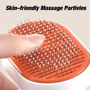 Spazzole autopulenti per massaggi in acciaio inossidabile per animali domestici pettine per gatti e cani spazzola per rimozione peli di animali domestici con pulsante di rilascio - Product Image 4